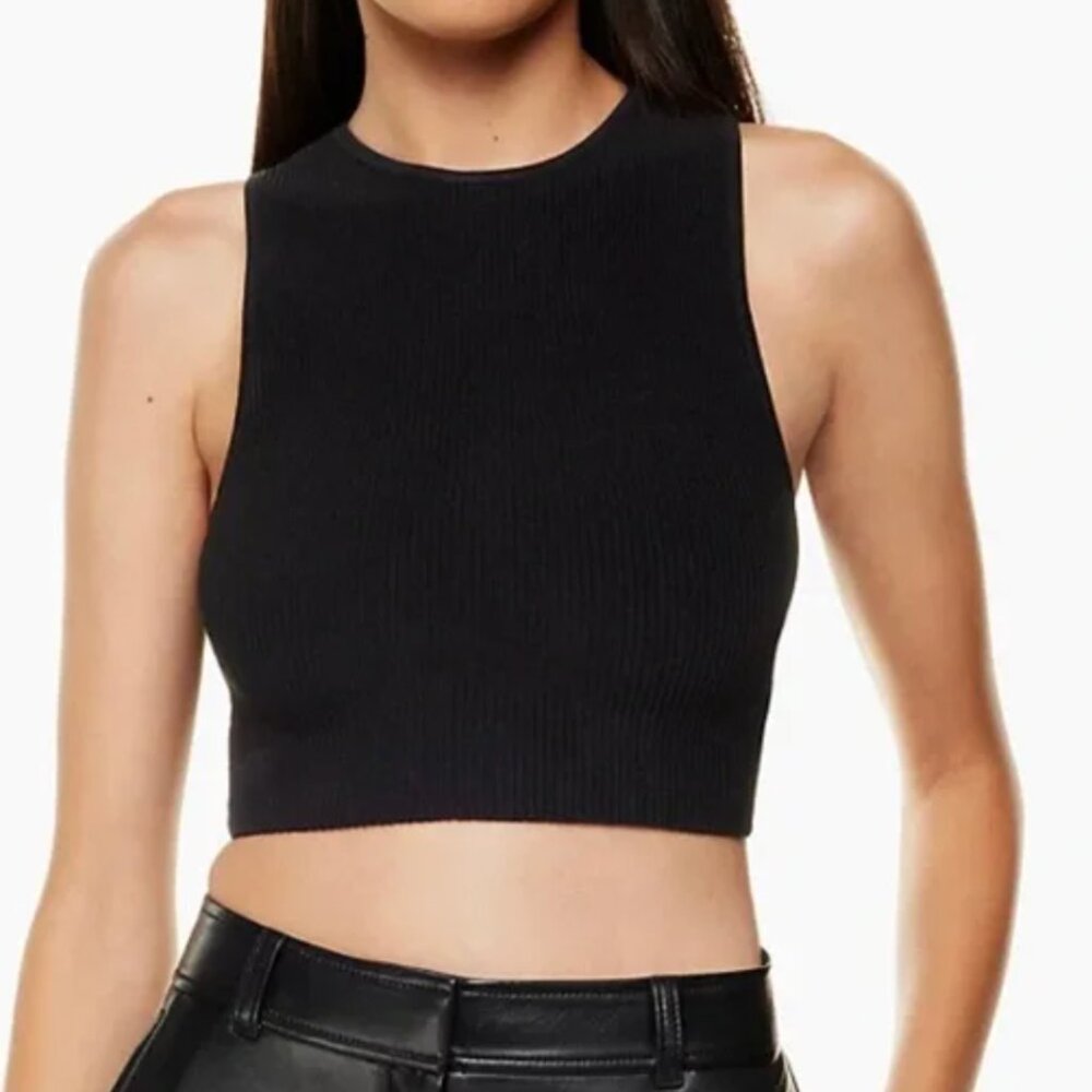 Aritzia Babaton Sculpt Knit Racer Cropped Tank
